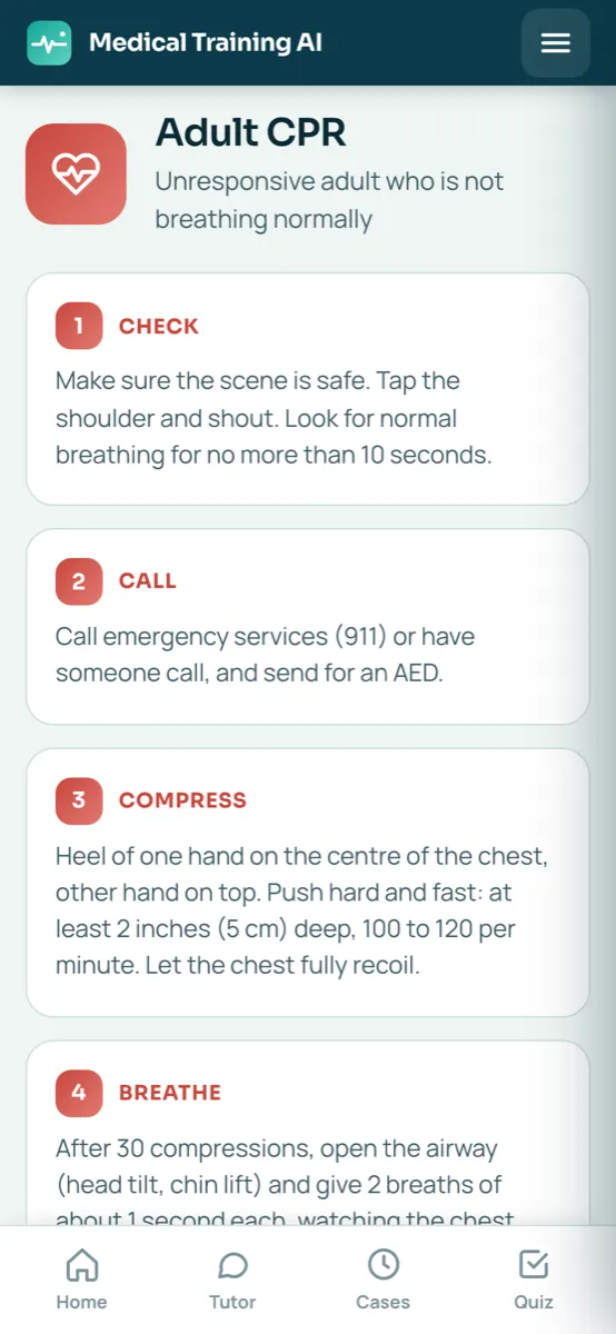 Adult CPR visual guide