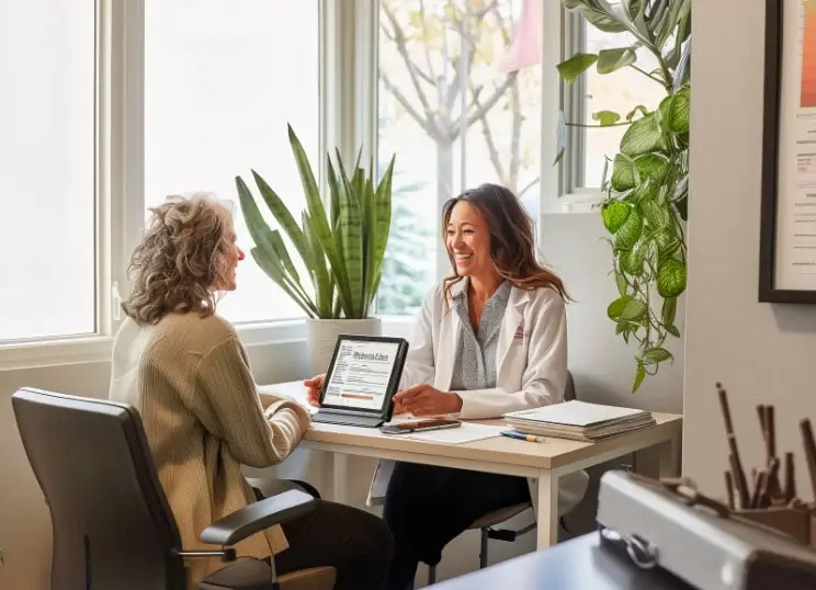 doctor explaining curriculum of the training