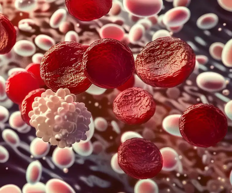 blood photo through microscope