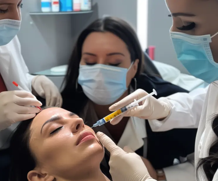 women being injected photo
