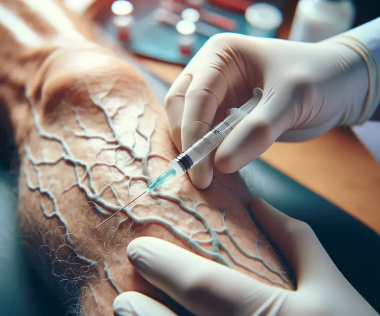 arm injected in veins