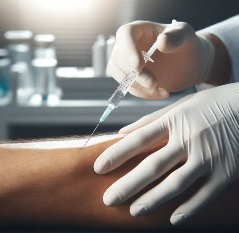 doctor injecting arm